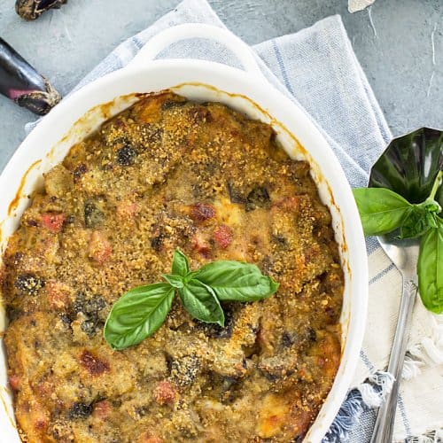 Fresh out of the oven - Italian eggplant pasticcio casserole recipe