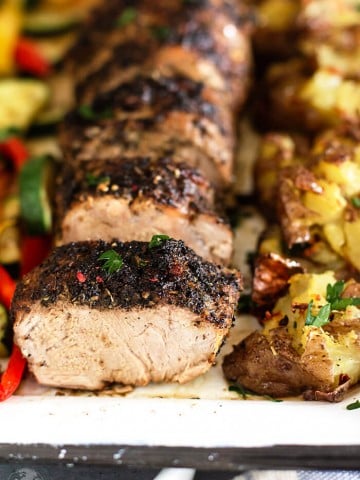 Roasted Pork Tenderloin with Zesty Italian Dressing | allthatsjas.com