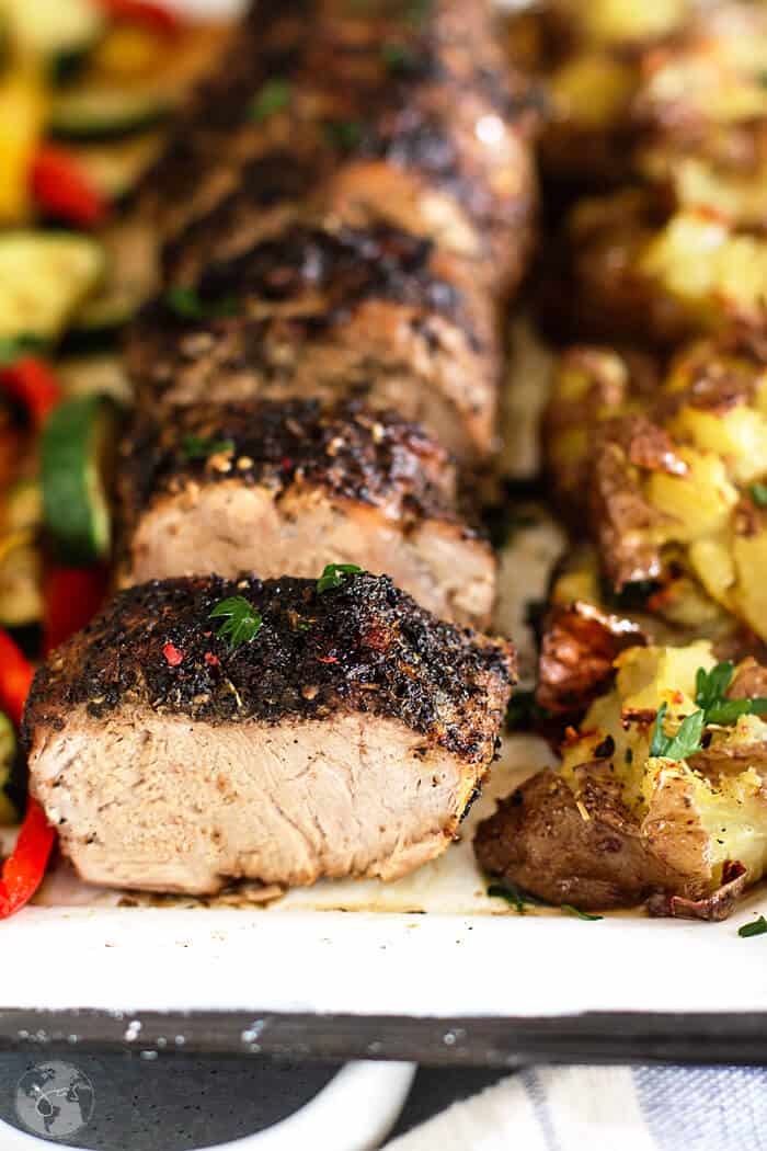 Roasted Pork Tenderloin with Zesty Italian Dressing | allthatsjas.com