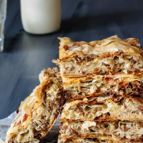 Layered Fillo Meat Pie - Burek