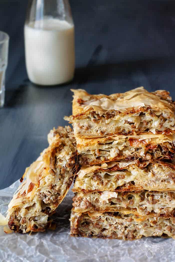 Layered Fillo Meat Pie - Burek