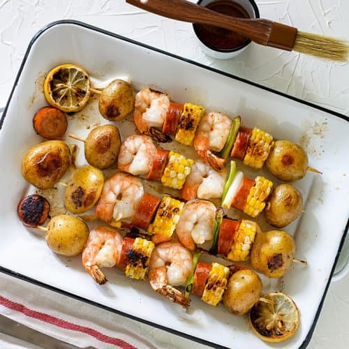 A plate of shrimp Kebab