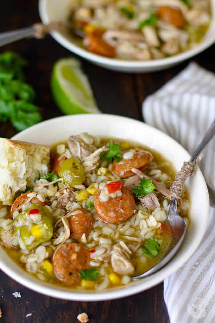 Cajun Chicken Gumbo with Barley All that's Jas