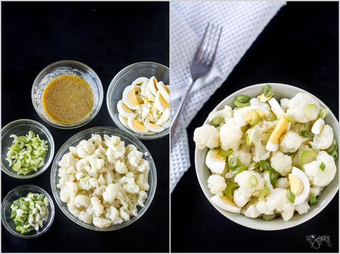 Ingredients for cauliflower salad