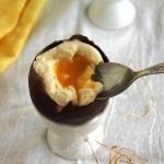 A chocolate egg dessert.