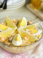 Seafood Rice Salad in a bowl