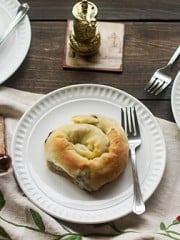 Plates with homemade burek