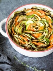 Tian Provençal vegetable bake in a pan