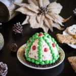 A Christmas cheese ball with decorations