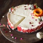 A close up of a cake