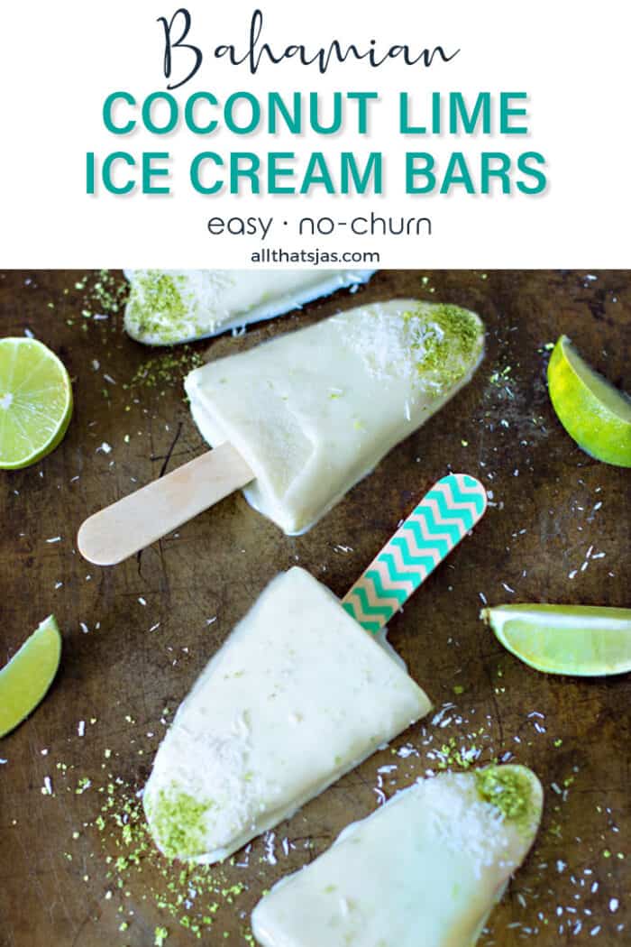 Ice cream bars layered next to each other with text overlay