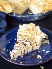 Indiana Hoosier Sugar Cream Pie Slice on a plate