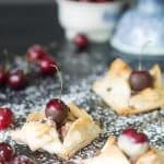 yummy fillo stuffed with cherries and chocolate