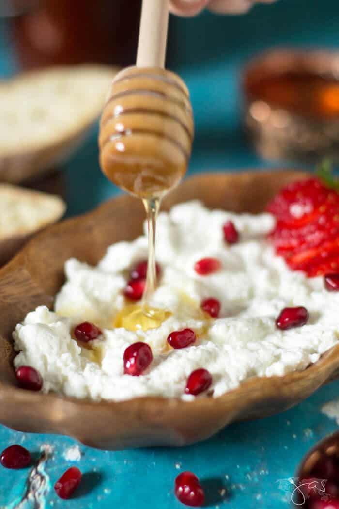 honey farmer's cheese with fruit