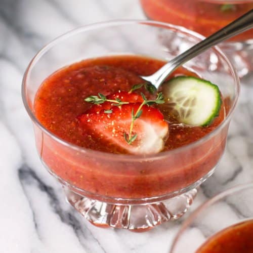 Chilled soup with strawberries, a Spanish classic - gazpacho