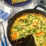 This Swedish quiche with smoked salmon, asparagus, and broccoli is gluten-free and makes a wonderful meal for breakfast, brunch or dinner.