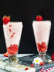 Strawberry Lassi Yogurt Smoothie Recipe | allthatsjas.com |