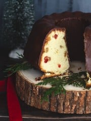 German Marzipan Gugelhupf (bundt cake) with Candied Fruit and Chocolate Glaze | All that's Jas
