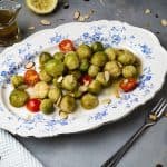 Spicy marinade over steamed or blanched Brussels sprouts recipe.