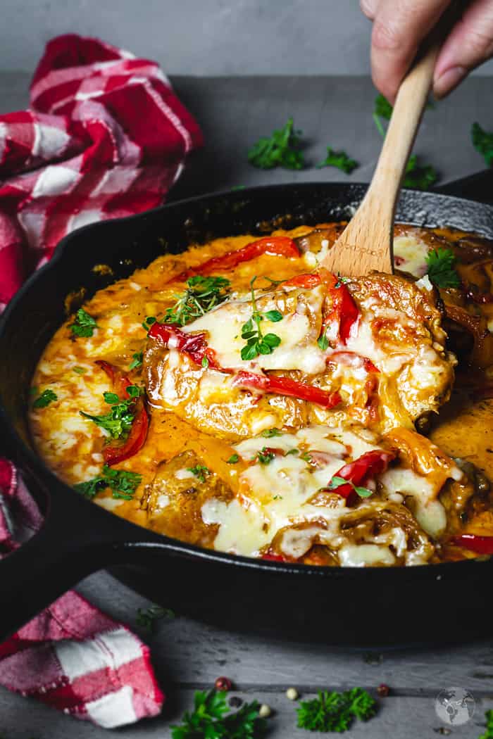 Digging into the Gypsy schnitzel skillet