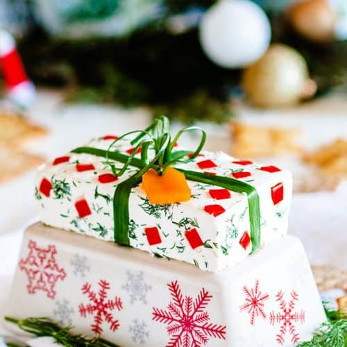 Easy cream cheese gift-wrapped smear.
