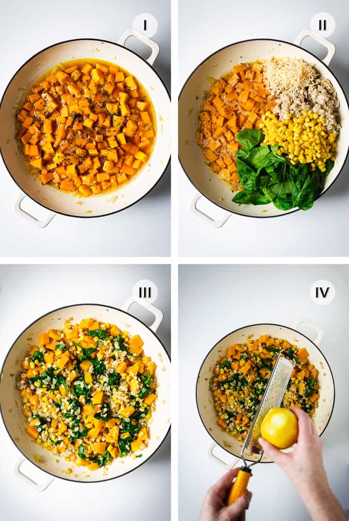 Four step instructions to making this risotto.