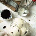 An overhead shot of bowls of gelato.