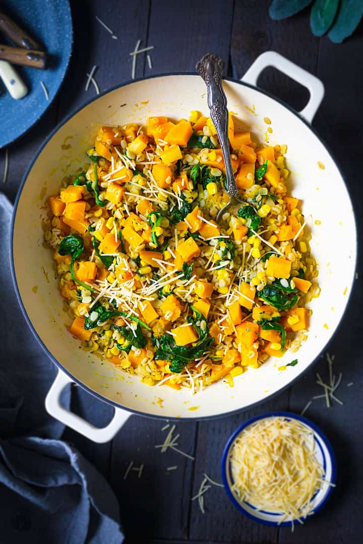 Easy Butternut Squash Barley Risotto Recipe | All that’s Jas