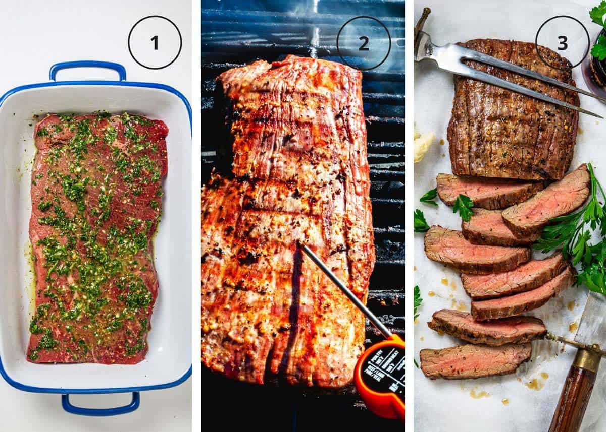 Steps to grill marinated steak