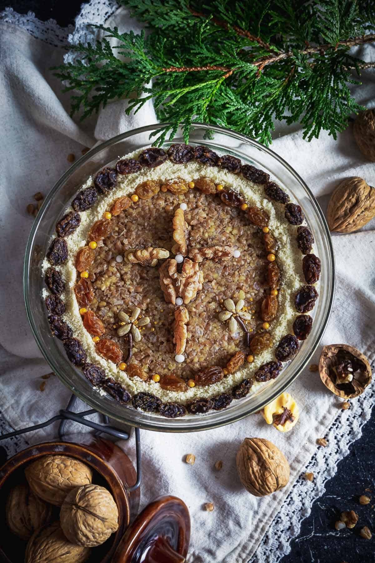 Koliva, Greek-style decorated pudding..