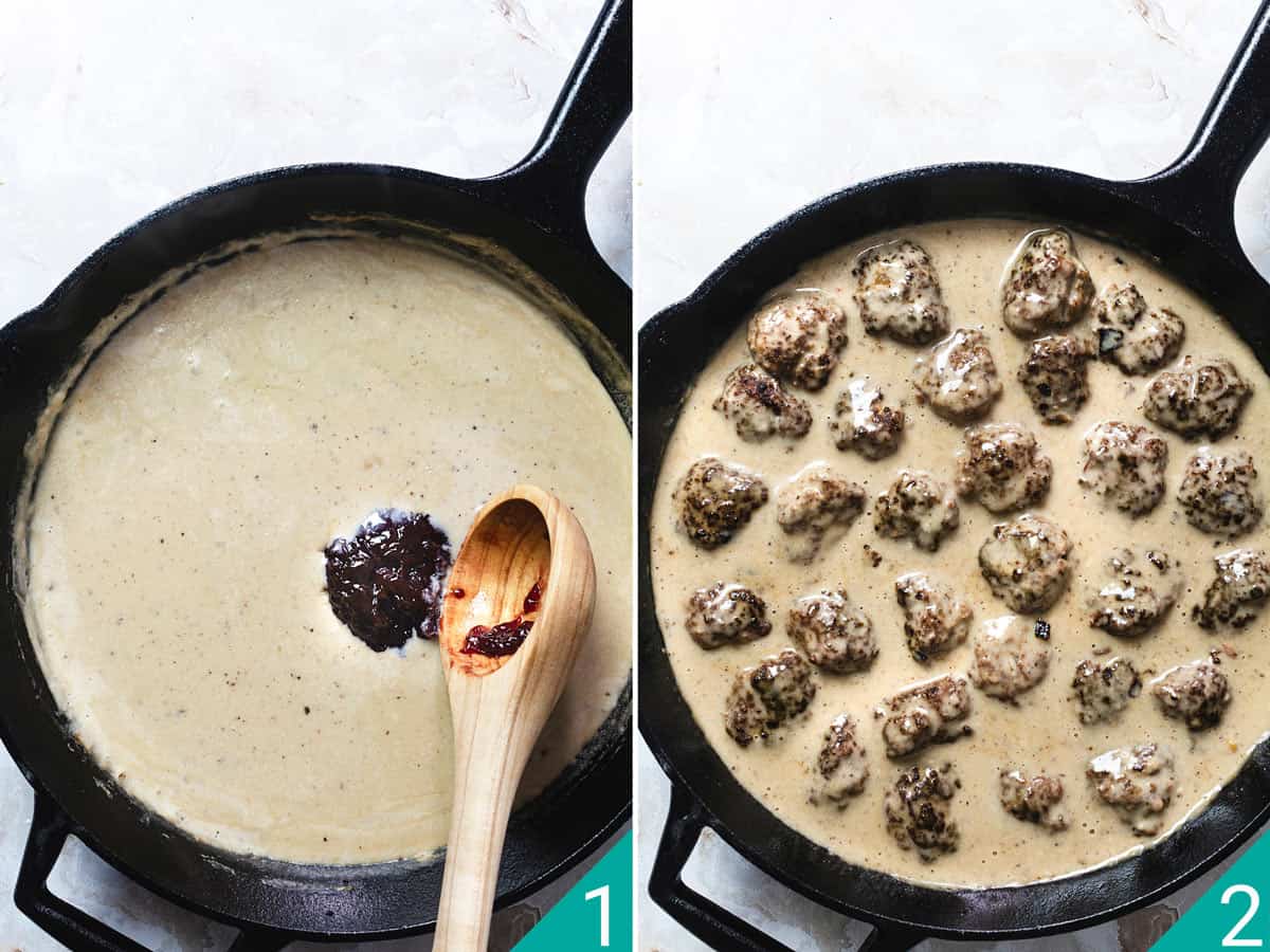 Two-photo image for how to make creamy gravy.