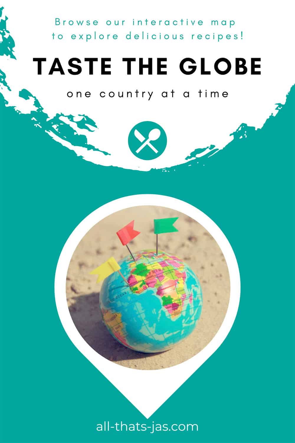 A poster for interactive taste map with globe.