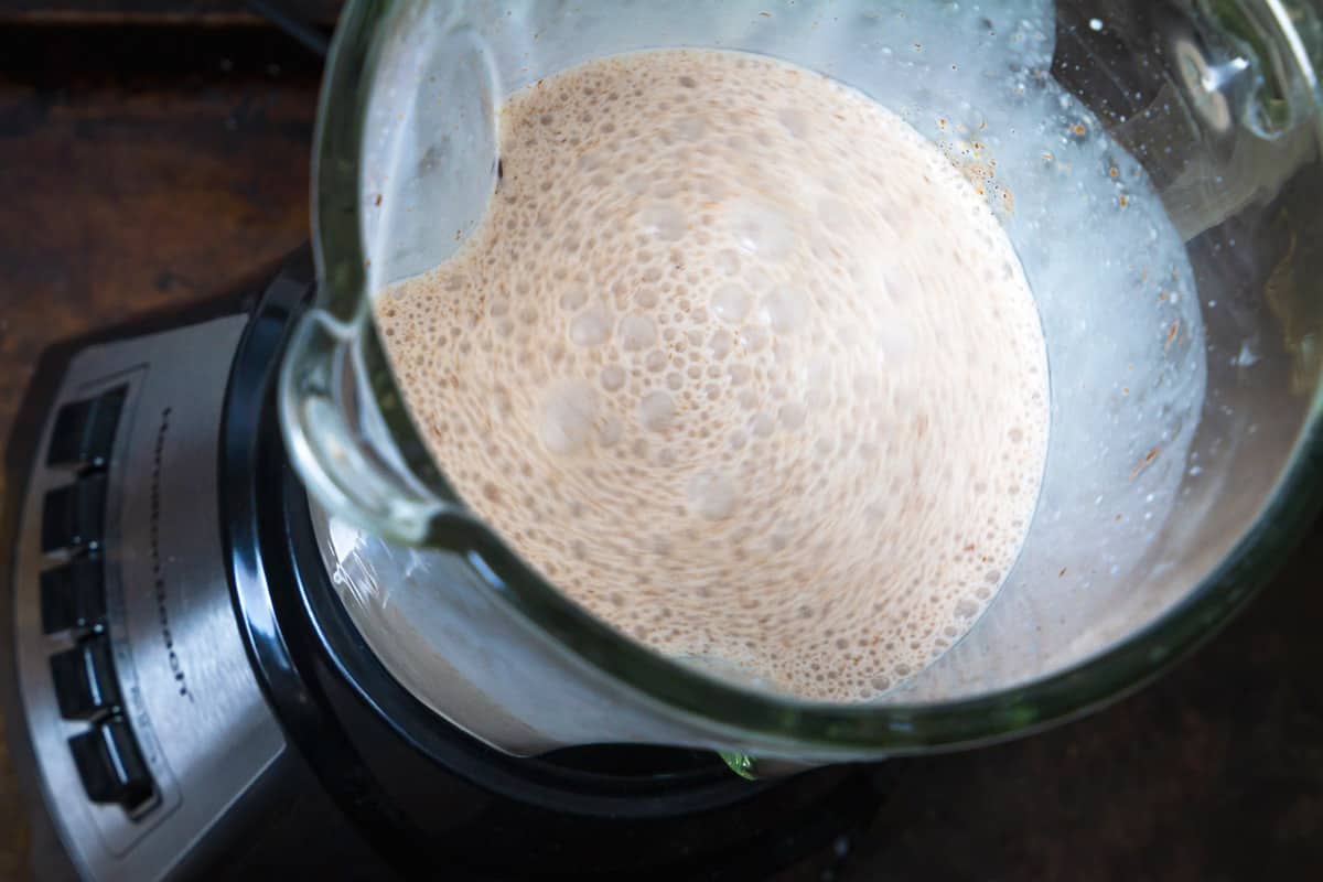 Step two for making homemade Bailey's - blend ingredients. 