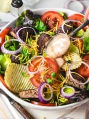 Big Mac salad in a bowl - featured square image.